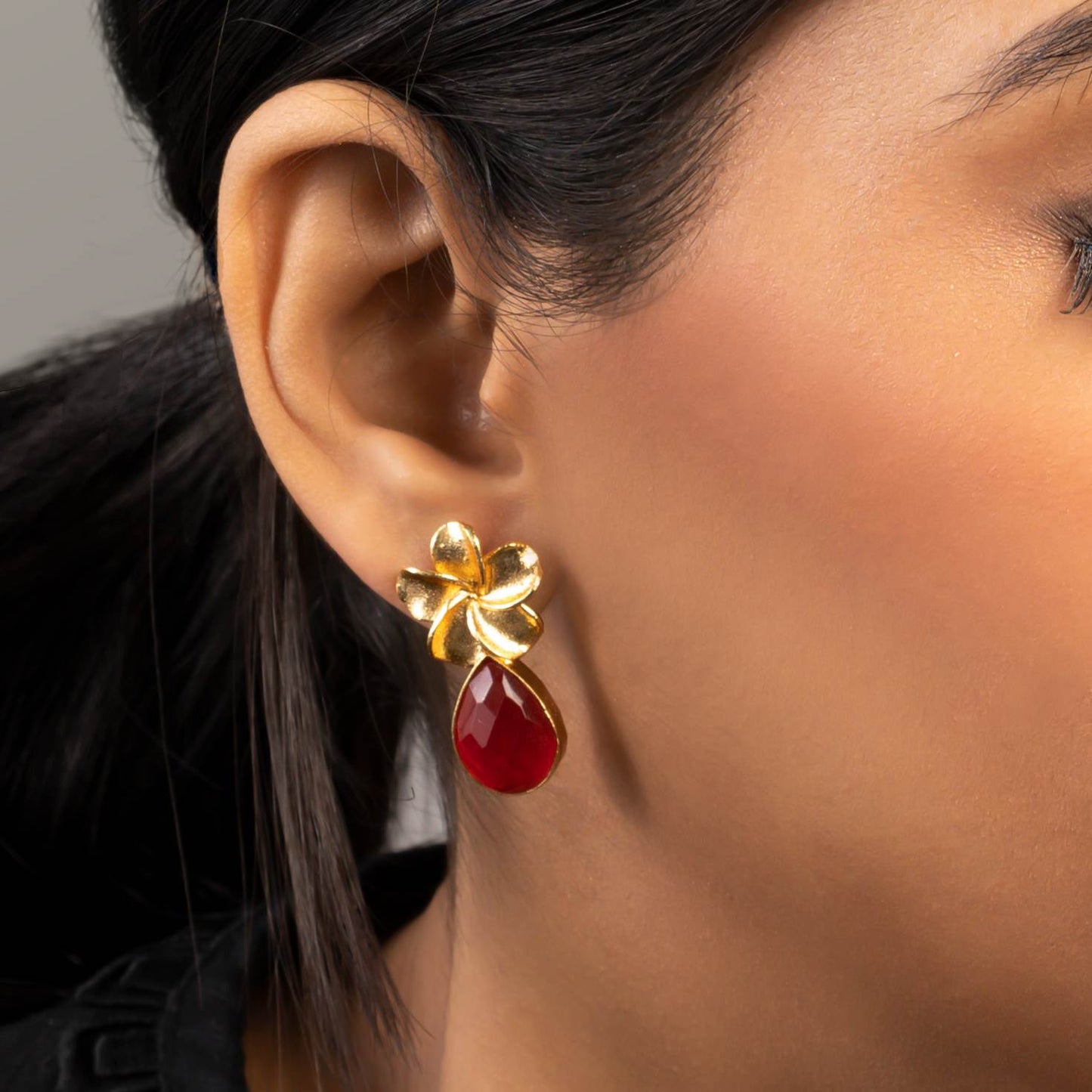 Gold Plated Sapphire Earrings