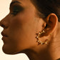 Gold Plated Pearls Studded Hoops Earrings