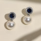 Silver and Gold plated Diamond and Pearl Earrings