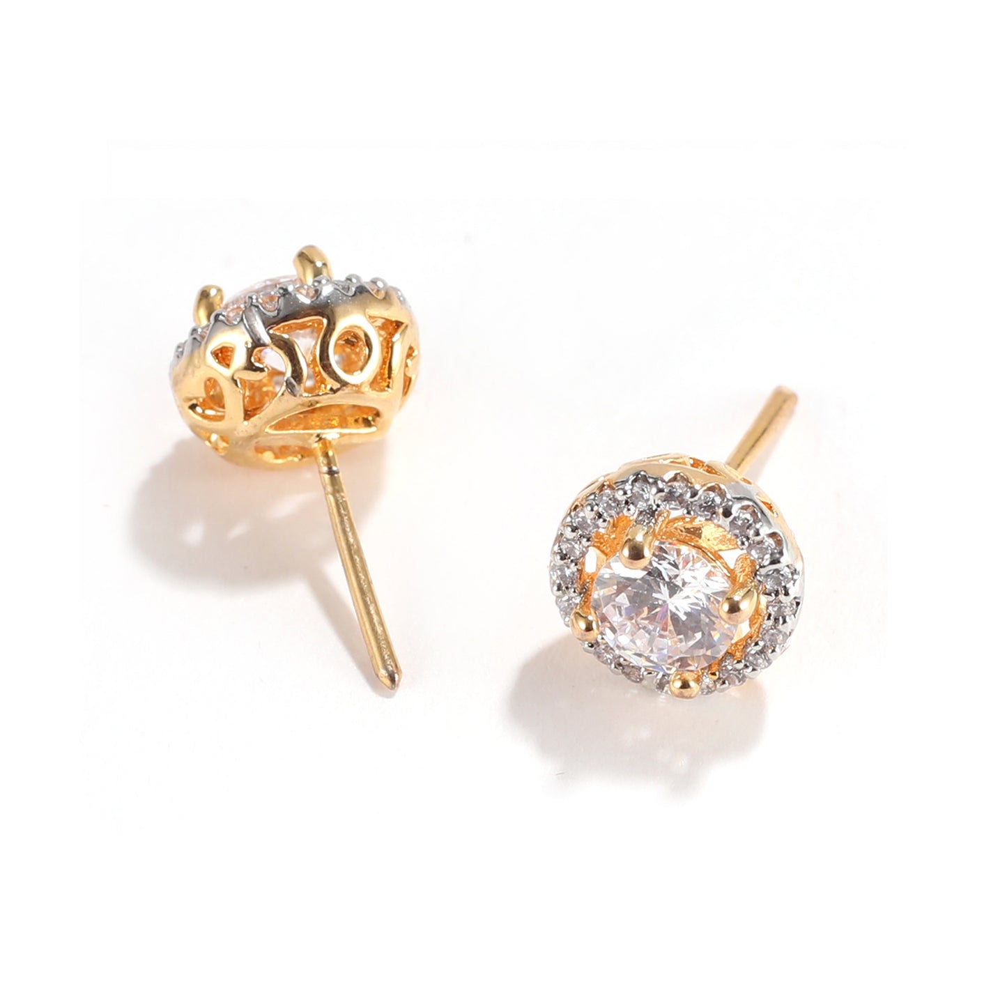 Circle Glam Studs with Cubic Zirconia