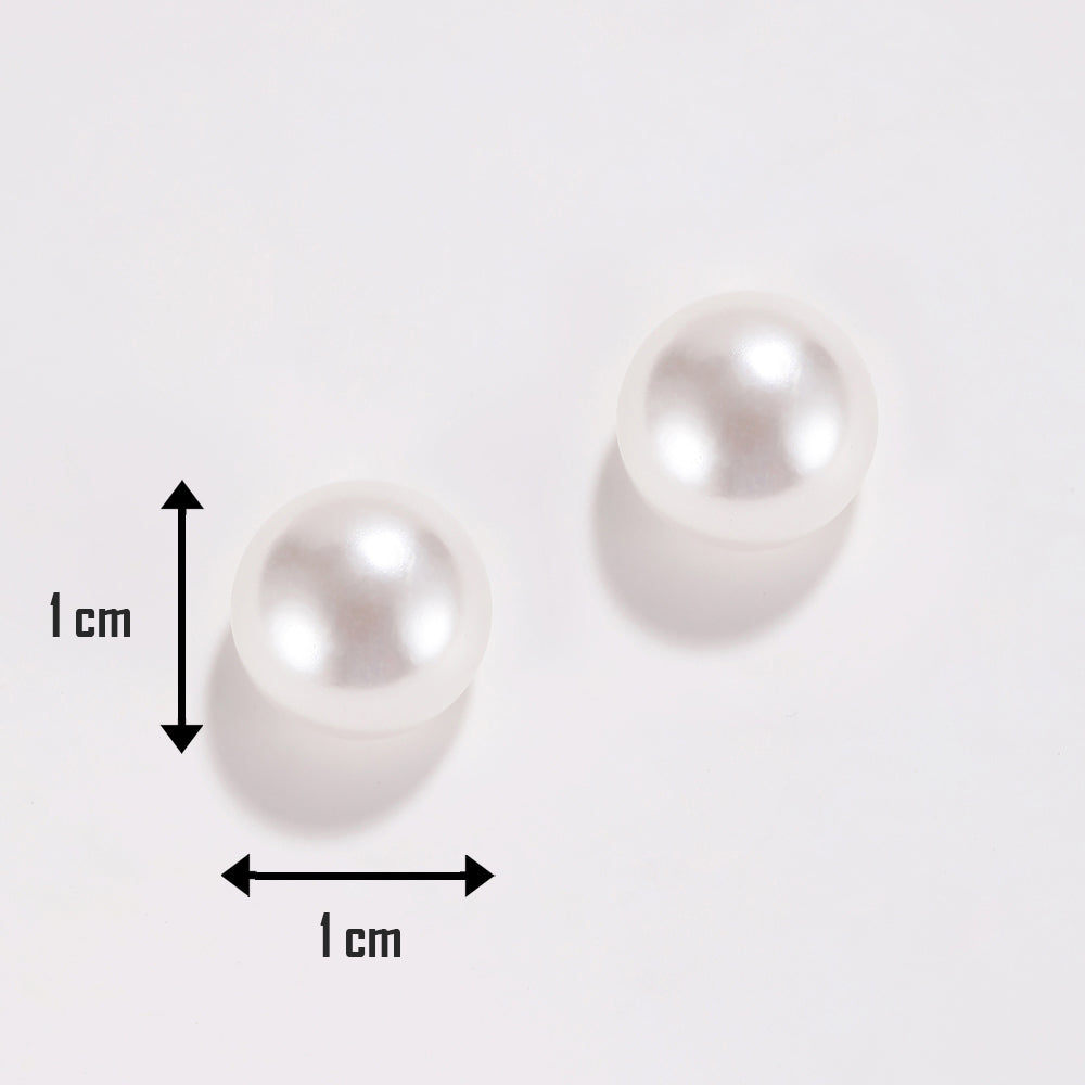 White Pearl Stud Earrings