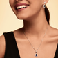Diamond Drop Necklace Set with Matching Earrings in Silver-Rhodium Plating