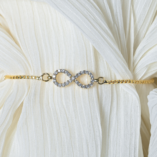 Gold and Silver Plated Diamond Infinite Love bracelet