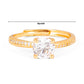 Leading Lady Solitaire Gold Ring in Gold Plating and CZ Stones (Adjustable)
