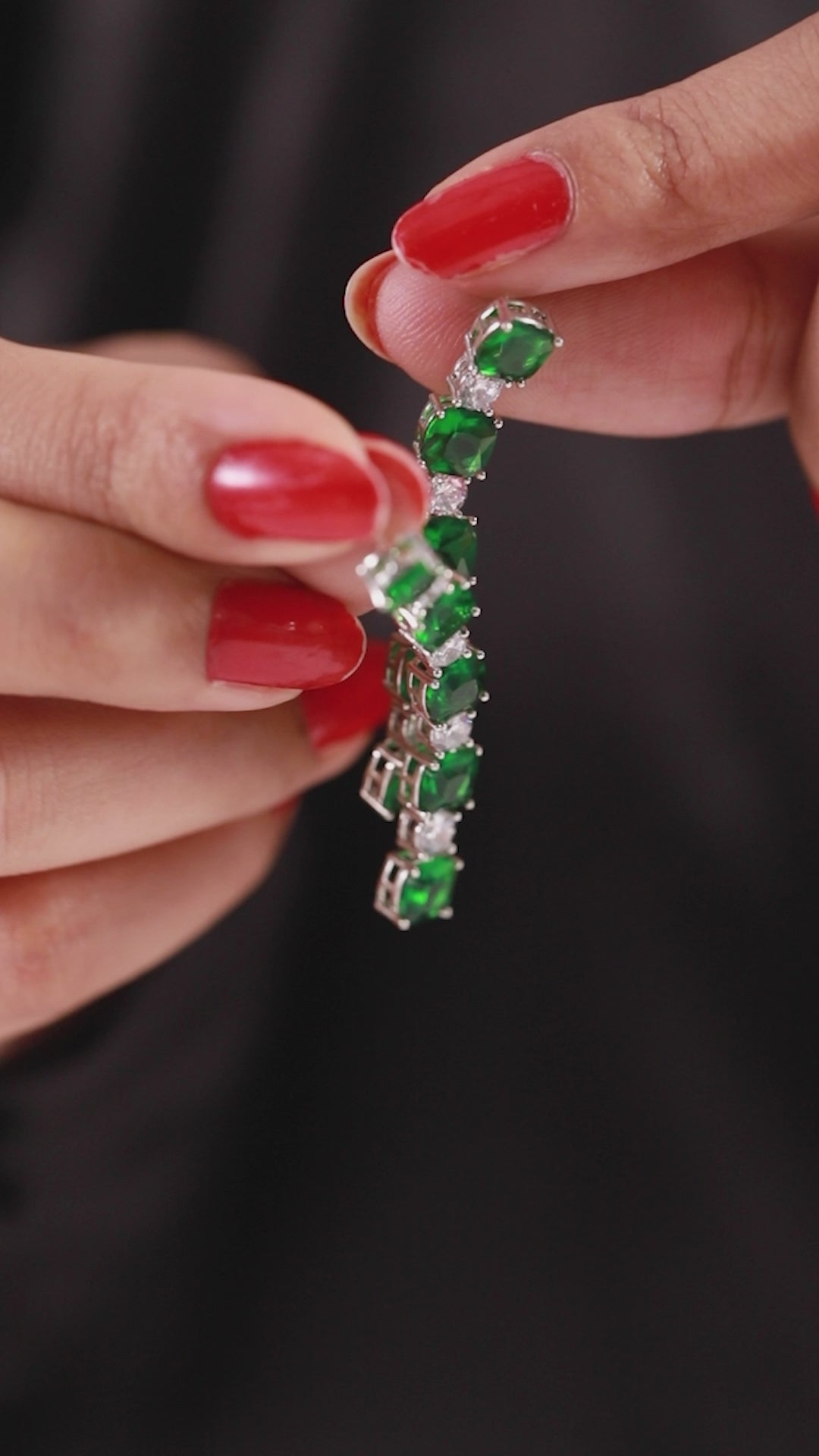 Contemporary Sapphire and American Diamond Drop Earrings