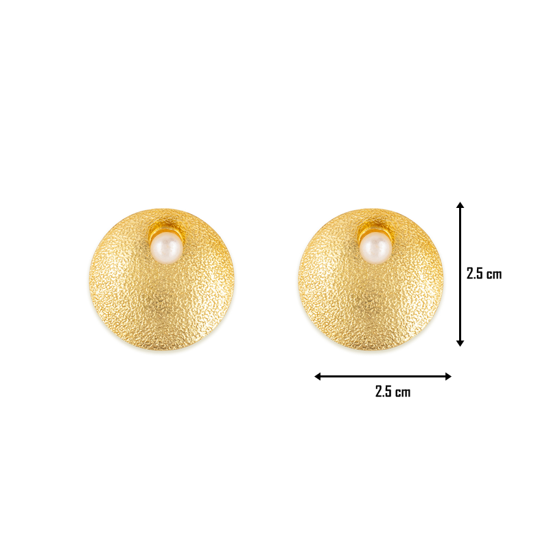 Gold Tone Handmade Lightweight Pearl in Plate Earrings